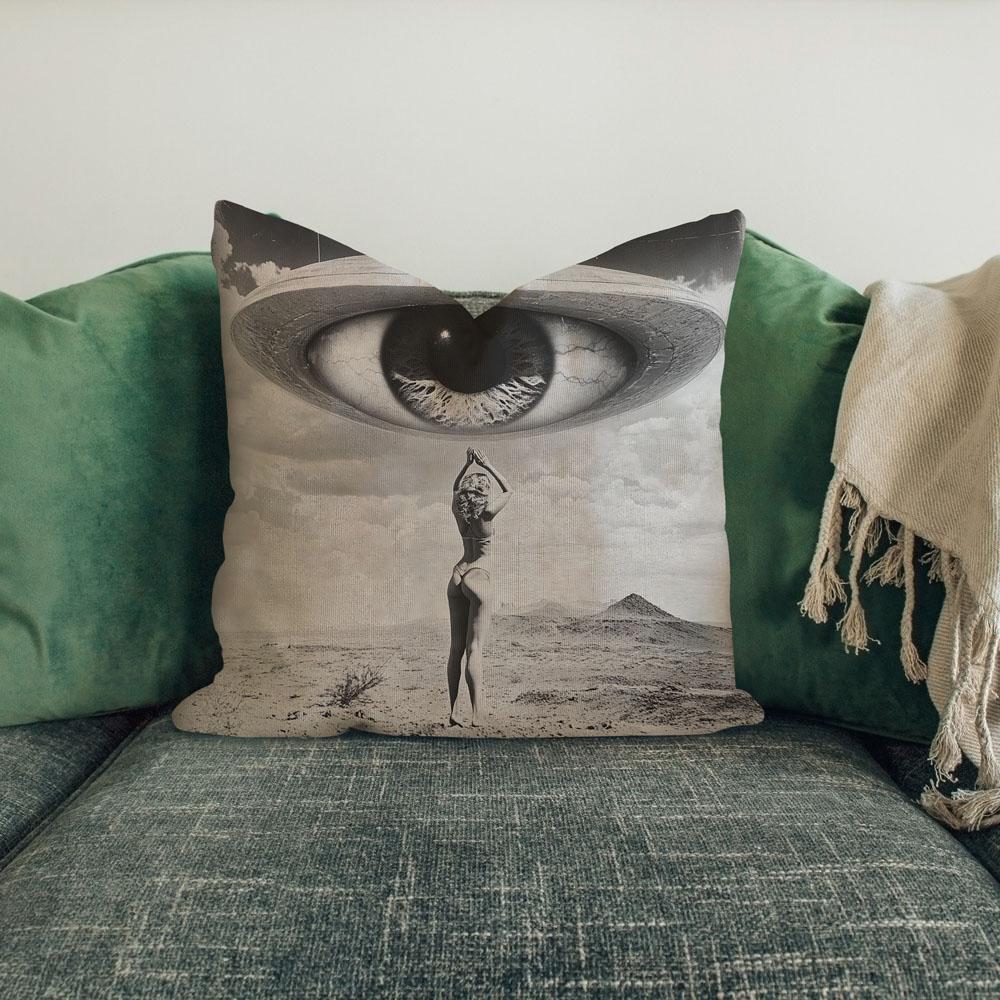 Ufo In The Sky Ii Belly Dance Throw Pillow 18 in x 18 in