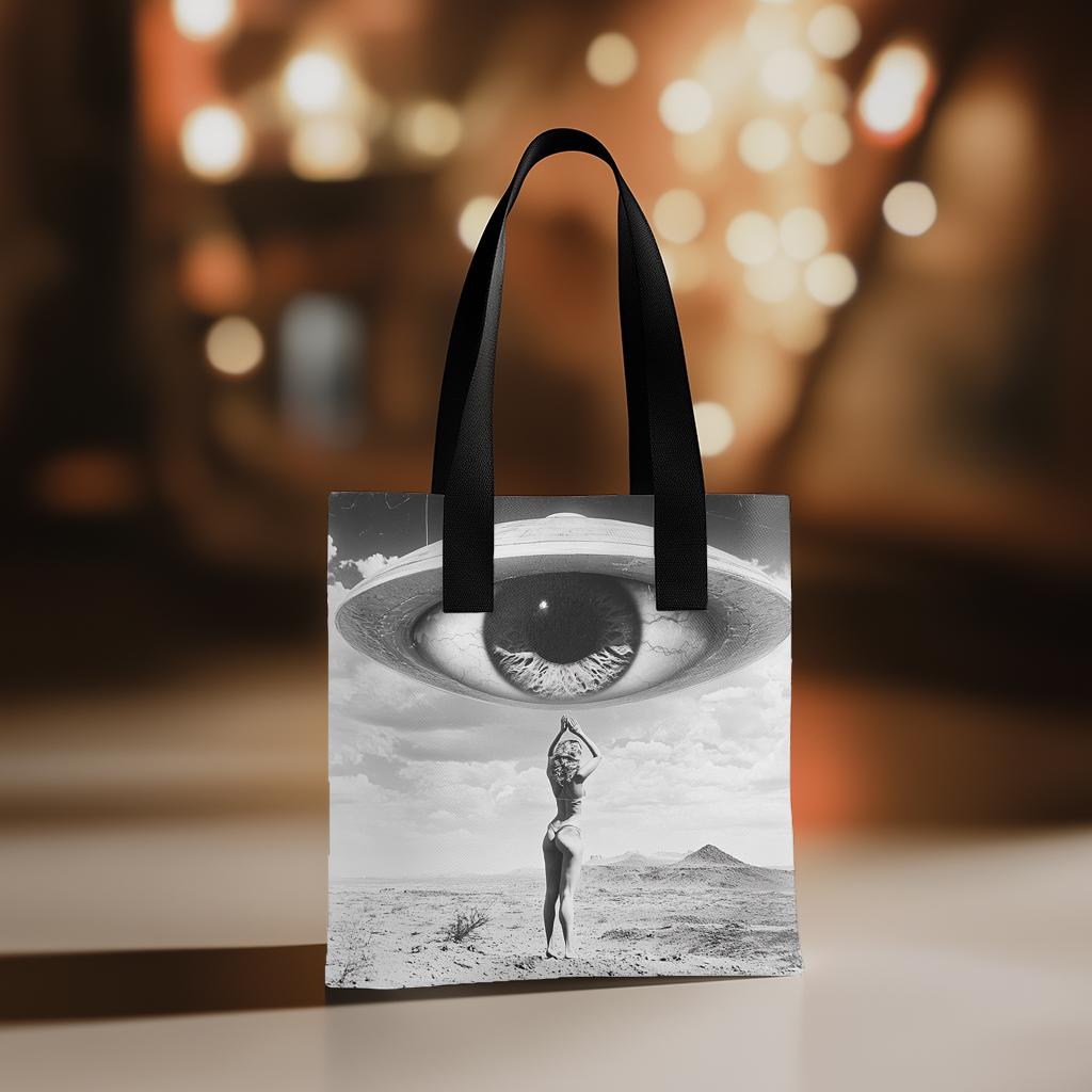 UFO in the Sky II Watercolor Purple - Belly Dance Fashion Tote Bag