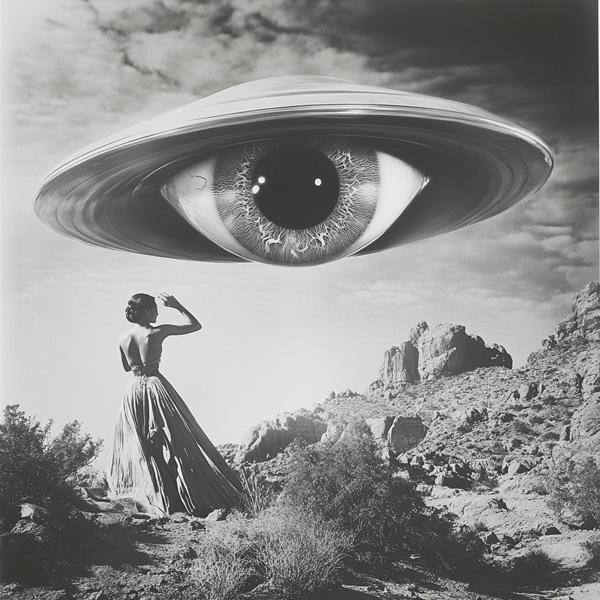 UFO in the Sky III Watercolor Purple - Belly Dance Art Download