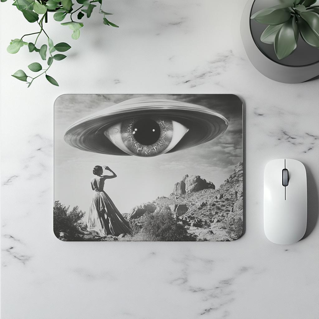 UFO in the Sky III Watercolor Purple - Belly Dance Office Decor | Mouse Pads