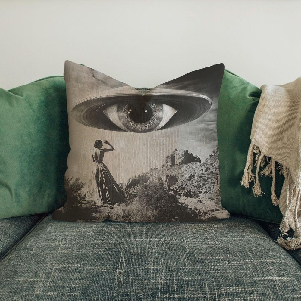 Ufo In The Sky Iii Belly Dance Throw Pillow 18 in x 18 in