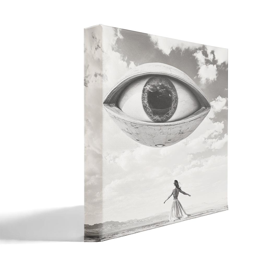 UFO in the Sky IV Belly Dance Canvas Art 16 in x 16 in