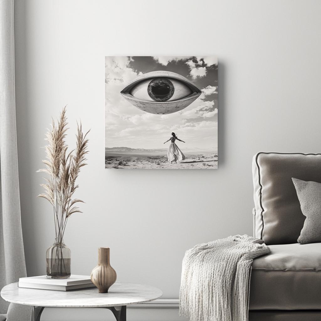 UFO in the Sky IV Belly Dance Canvas Art 16 in x 16 in