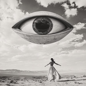 UFO in the Sky IV Watercolor Purple - Belly Dance Art Download