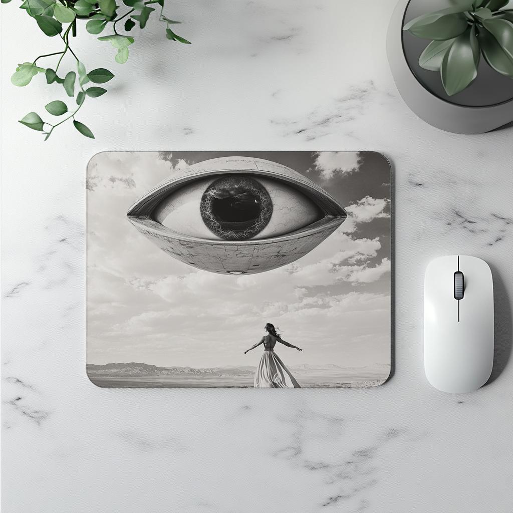 UFO in the Sky IV Watercolor Purple - Belly Dance Office Decor | Mouse Pads