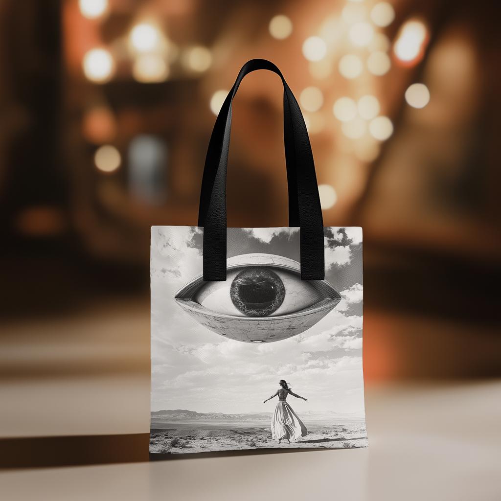 UFO in the Sky IV Watercolor Purple - Belly Dance Fashion Tote Bag