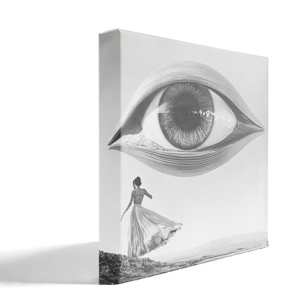 UFO in the Sky V Belly Dance Canvas Art 16 in x 16 in