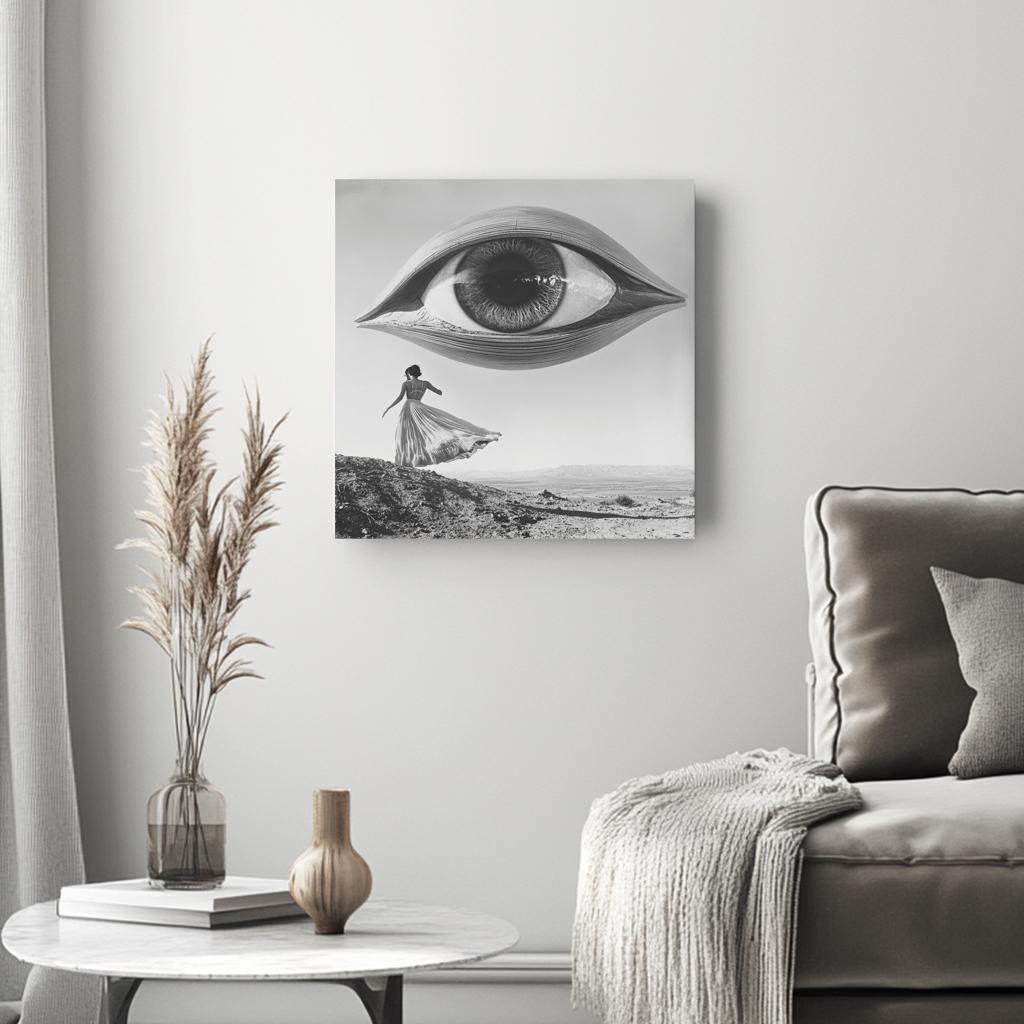 UFO in the Sky V Belly Dance Canvas Art 16 in x 16 in