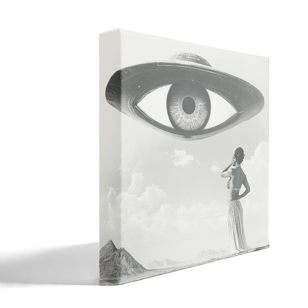 UFO in the Sky VI Belly Dance Canvas Art 16 in x 16 in