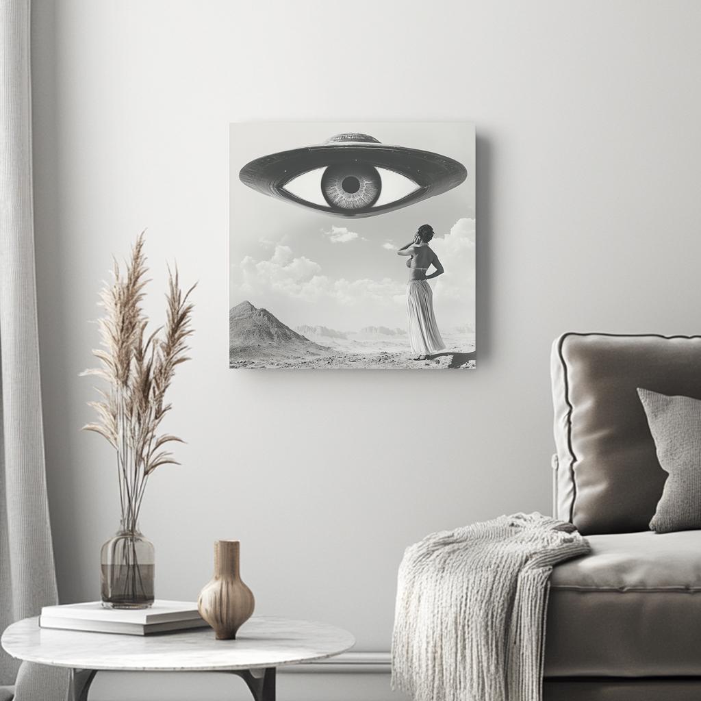 UFO in the Sky VI Belly Dance Canvas Art 16 in x 16 in