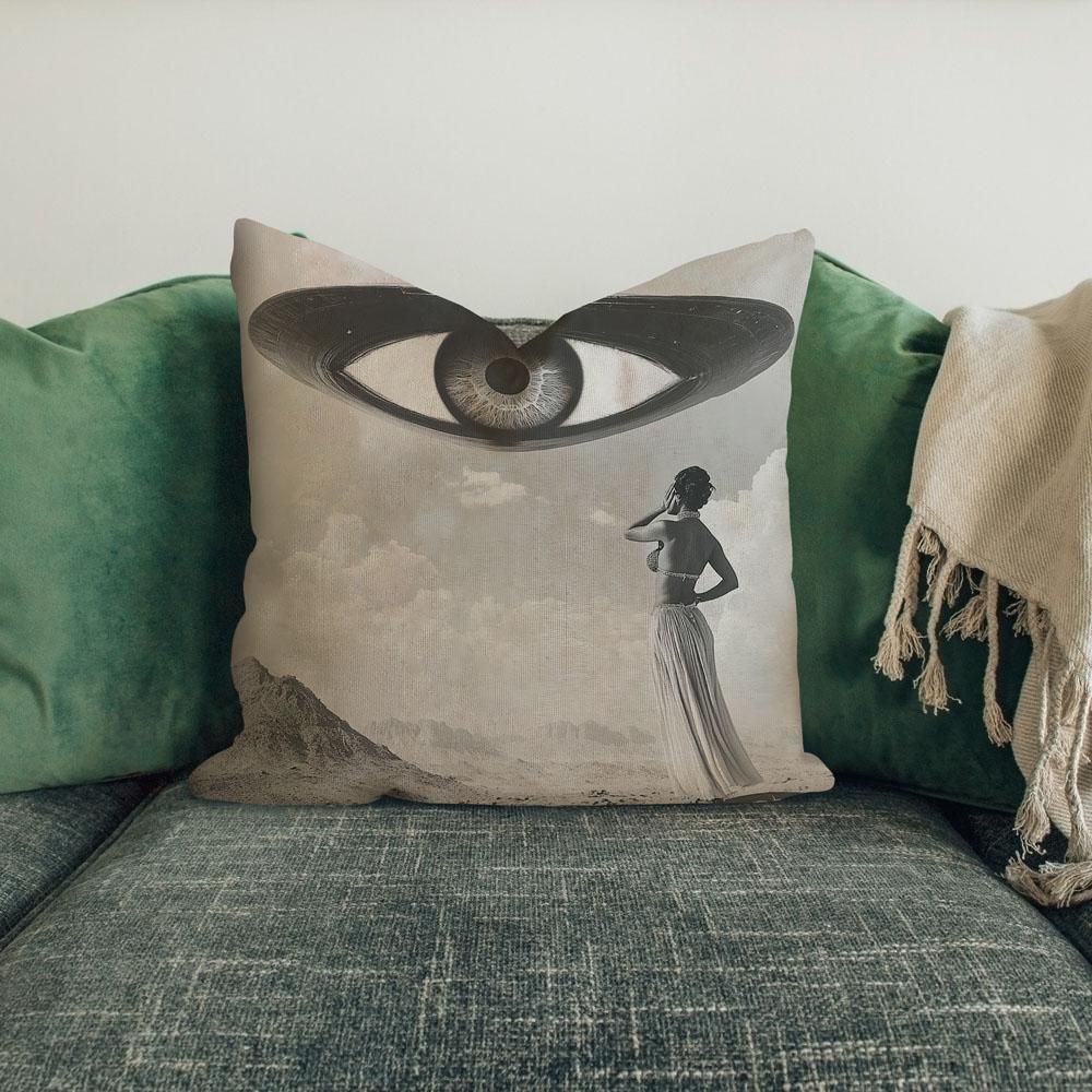 Ufo In The Sky Vi Belly Dance Throw Pillow 18 in x 18 in