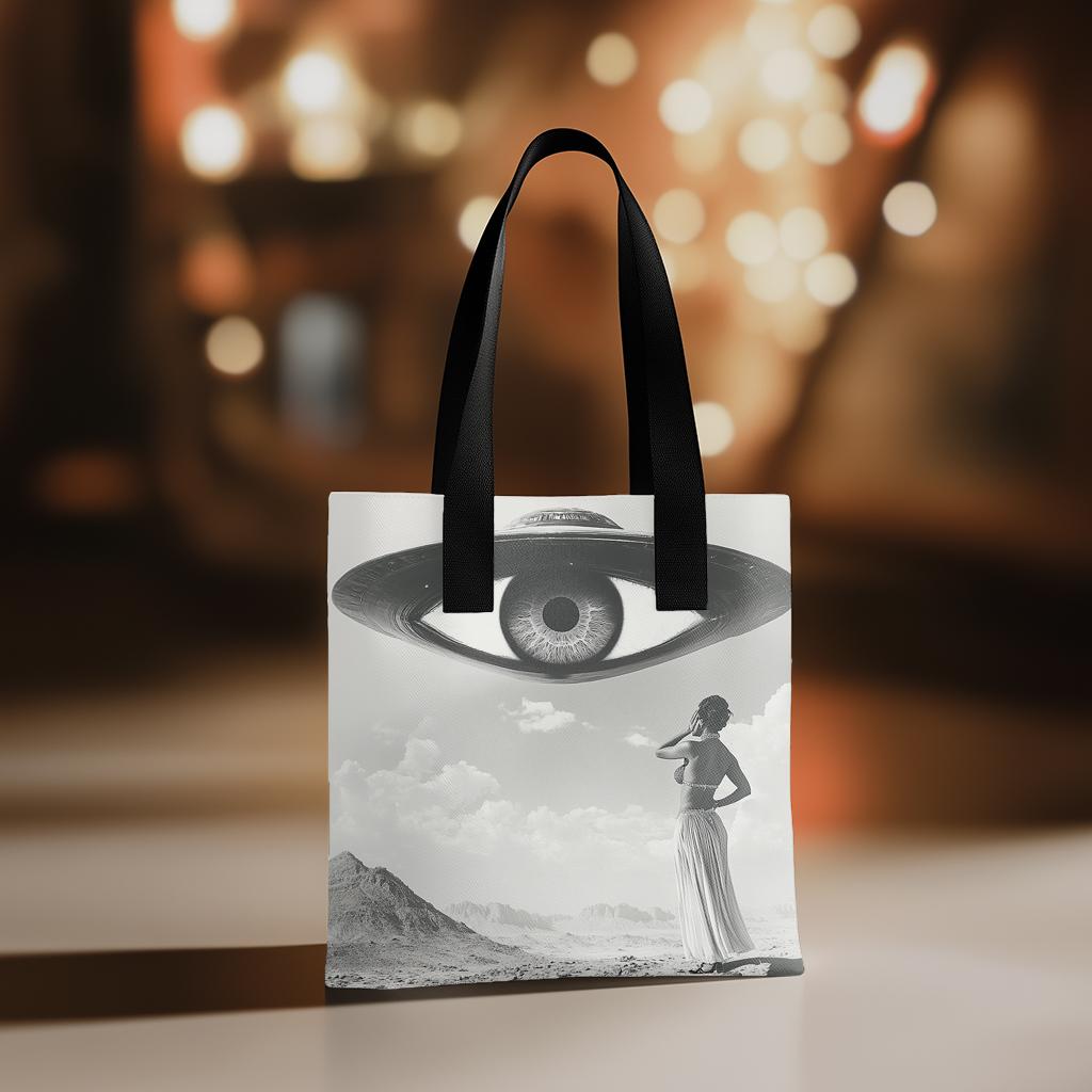 UFO in the Sky VI Watercolor Purple - Belly Dance Fashion Tote Bag