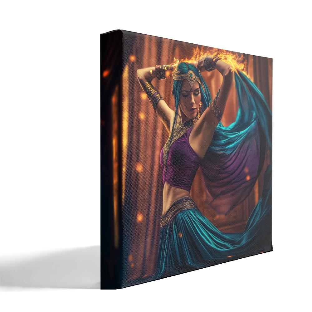 Veil of Fire I Belly Dance Canvas Art 16 in x 16 in