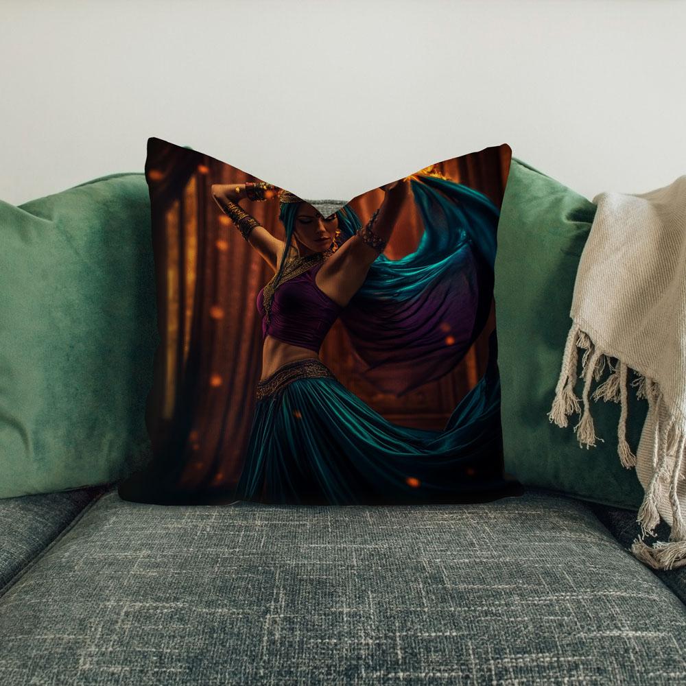 Veil Of Fire I Belly Dance Throw Pillow 18 in x 18 in