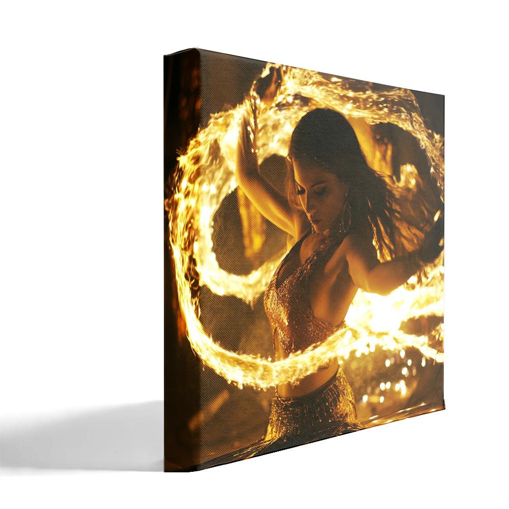 Veil of Fire II Belly Dance Canvas Art 16 in x 16 in