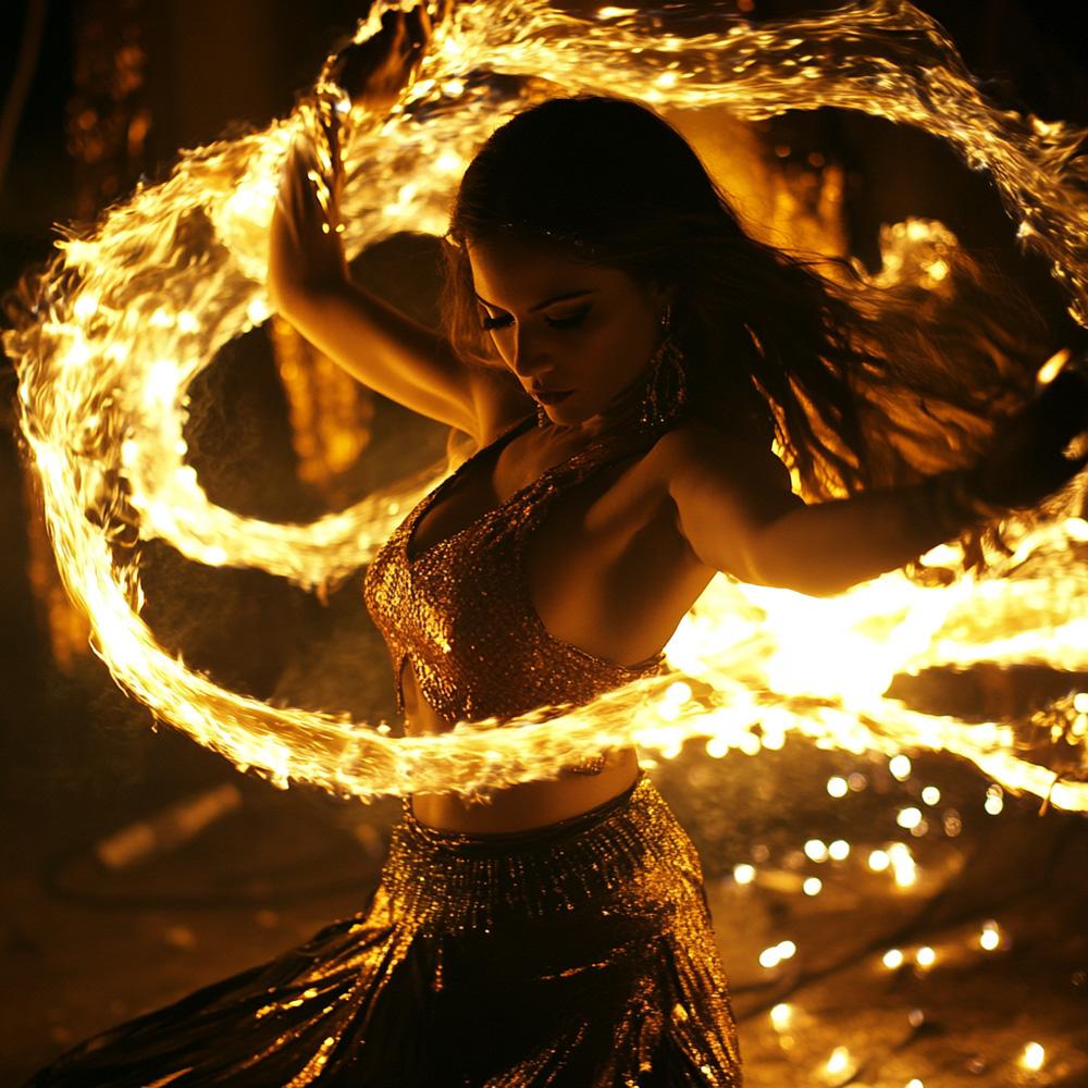 Veil of Fire II Vintage Red - Belly Dance Art Download