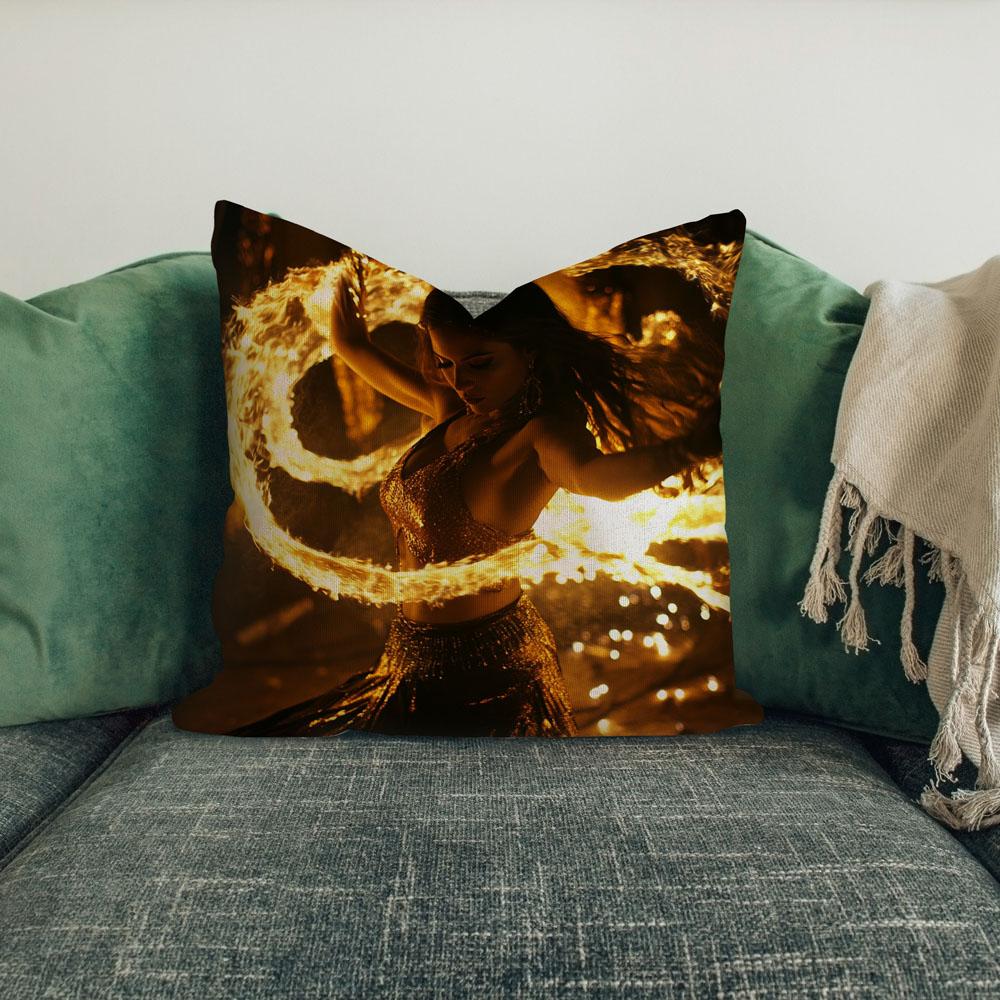 Veil Of Fire Ii Belly Dance Throw Pillow 18 in x 18 in