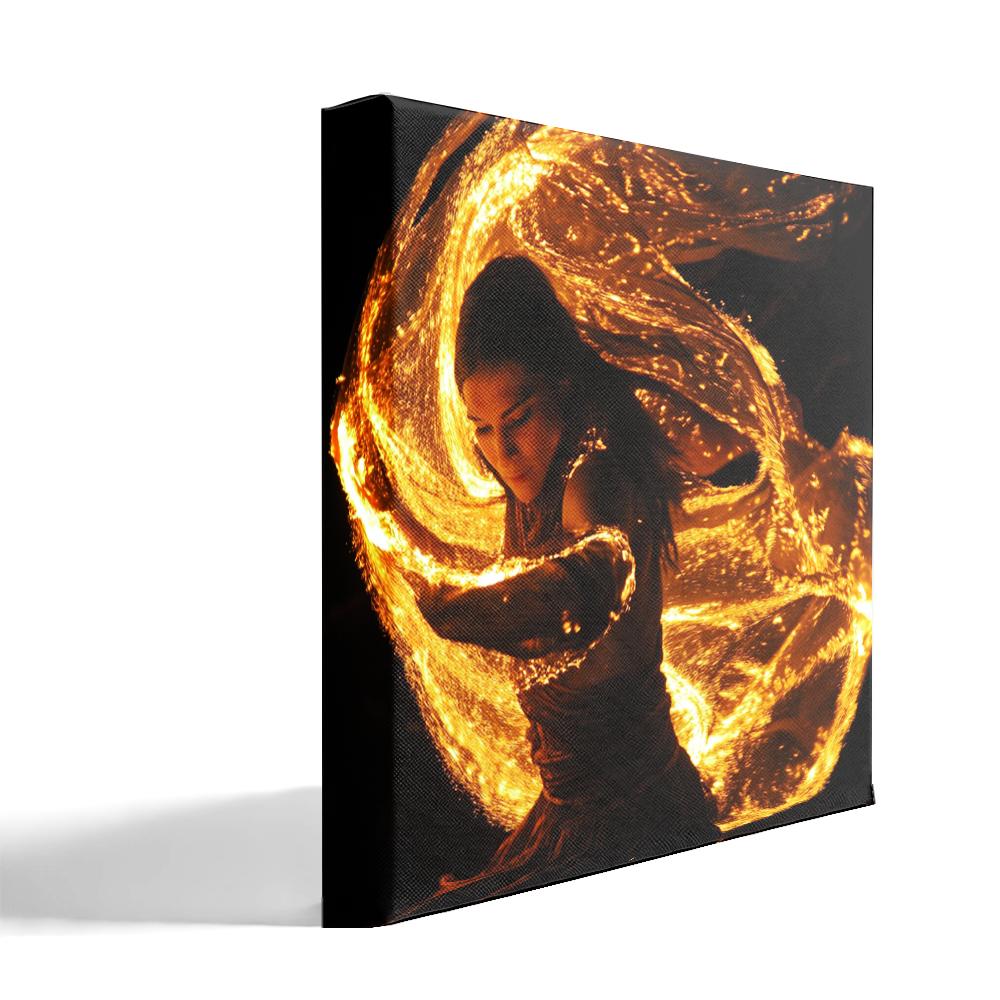 Veil of Fire III Belly Dance Canvas Art 16 in x 16 in