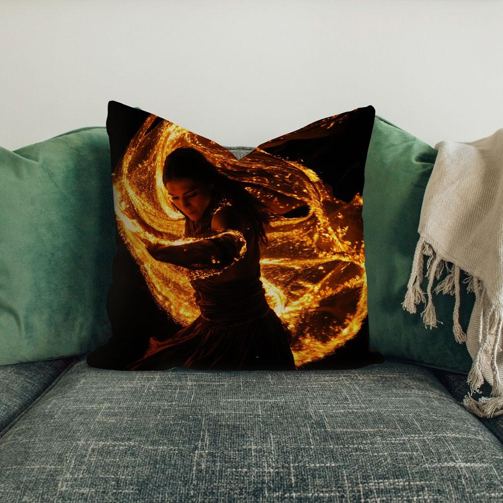 Veil Of Fire Iii Belly Dance Throw Pillow 18 in x 18 in
