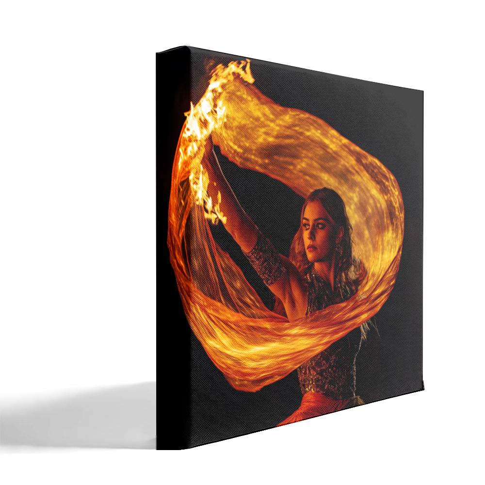 Veil of Fire IV Belly Dance Canvas Art 16 in x 16 in