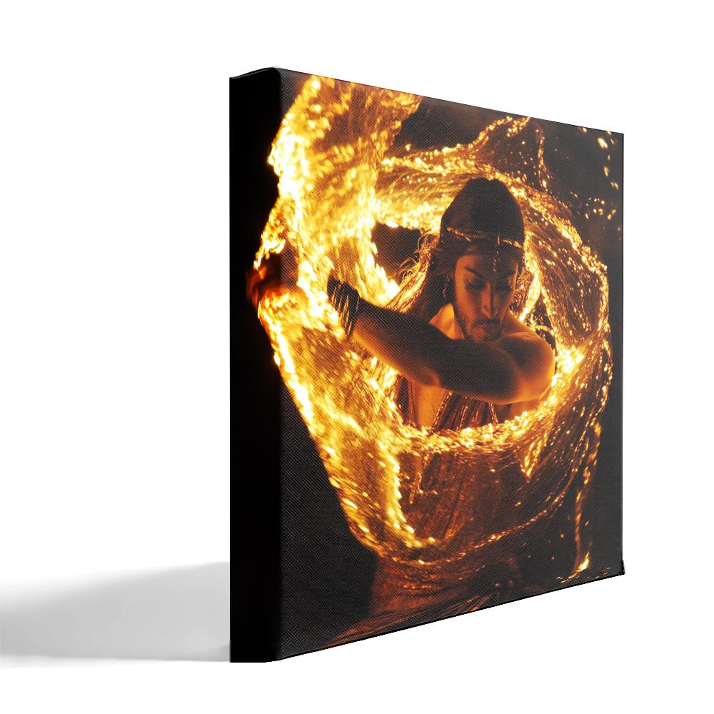 Veil of Fire V Belly Dance Canvas Art 16 in x 16 in