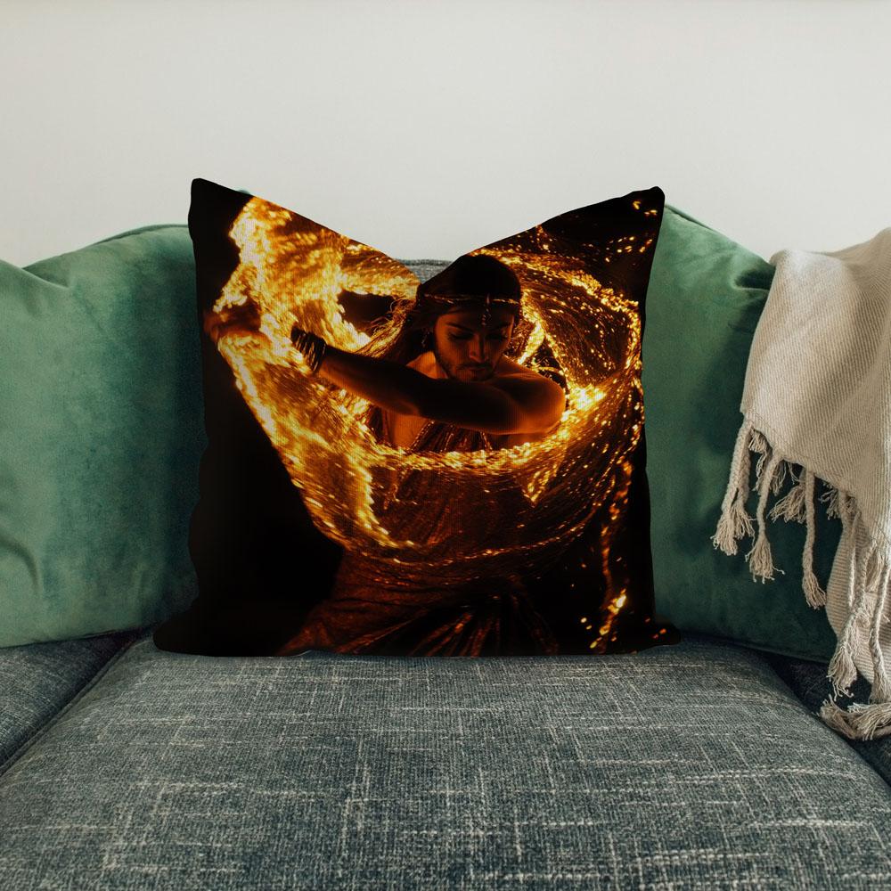 Veil Of Fire V Belly Dance Throw Pillow 18 in x 18 in