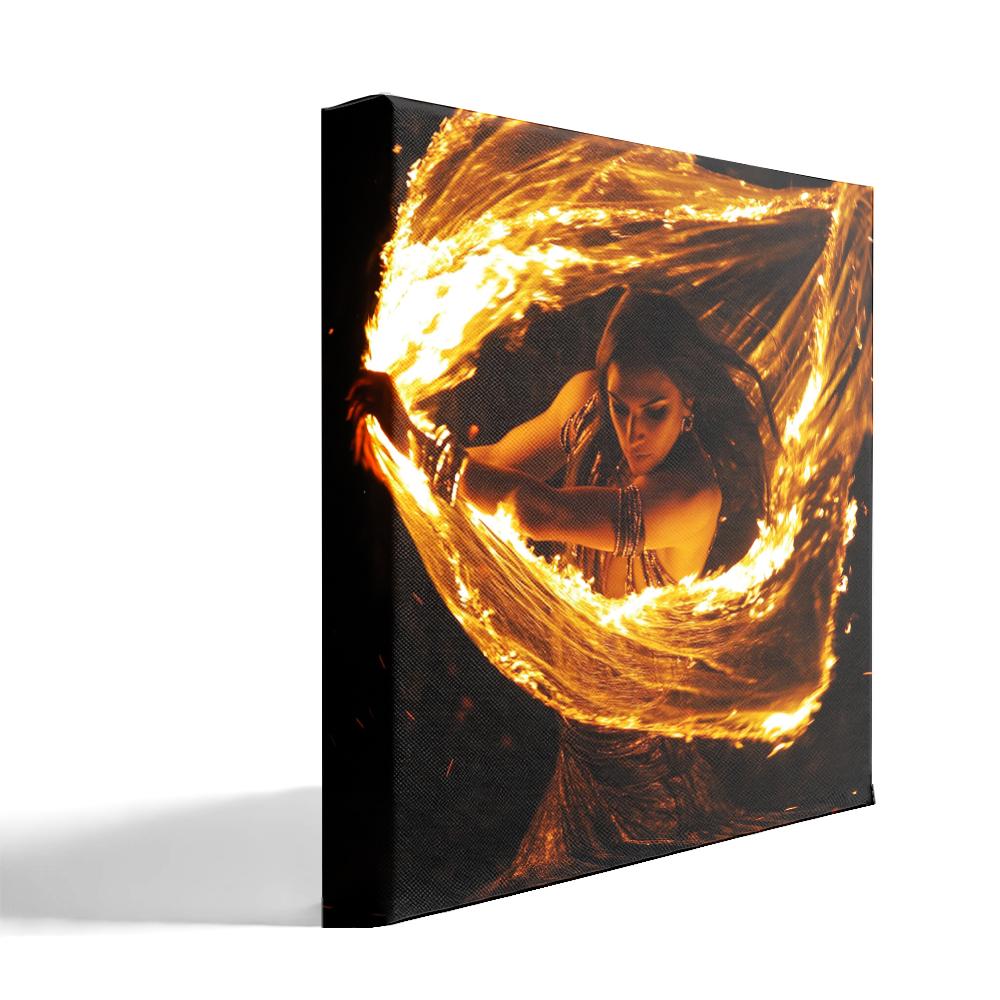 Veil of Fire VI Belly Dance Canvas Art 16 in x 16 in