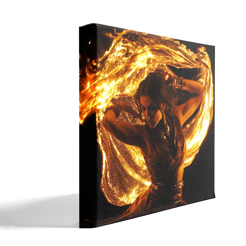 Veil of Fire VII Belly Dance Canvas Art 16 in x 16 in