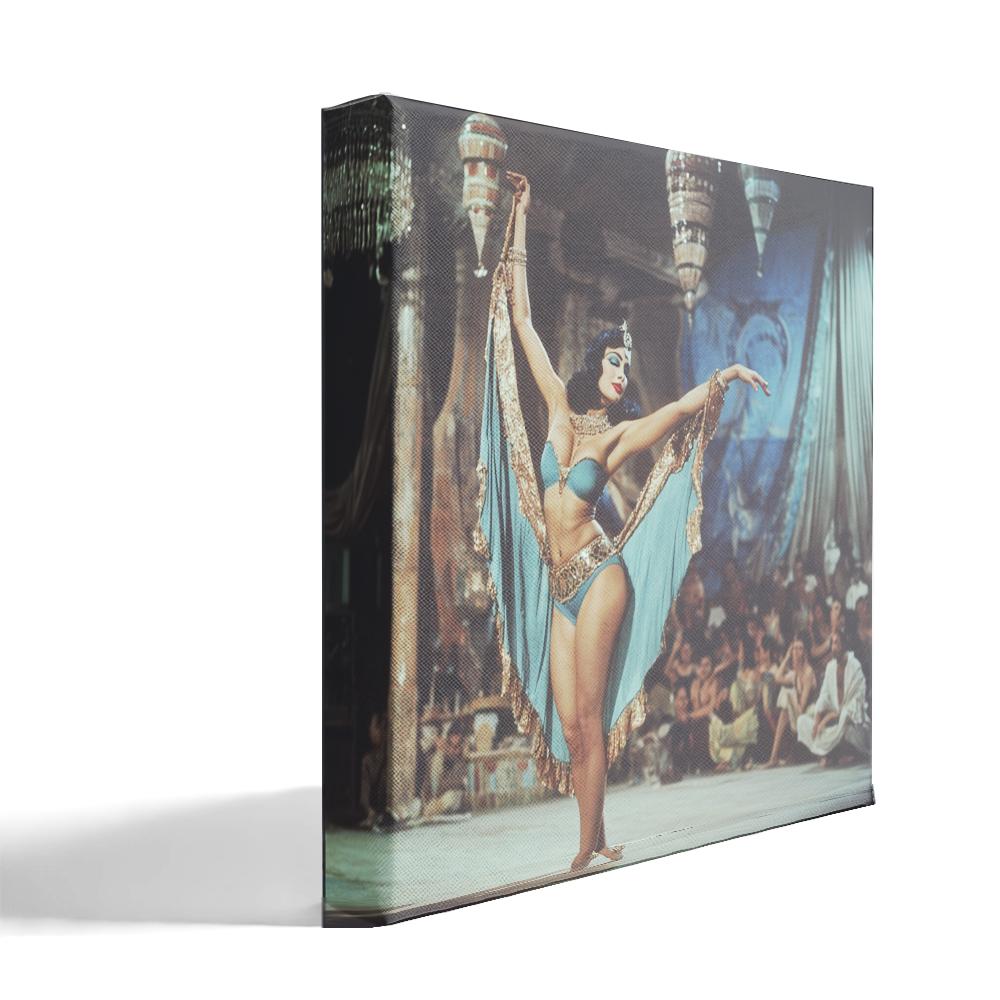 Vintage 1970s Hafla II Belly Dance Canvas Art 16 in x 16 in