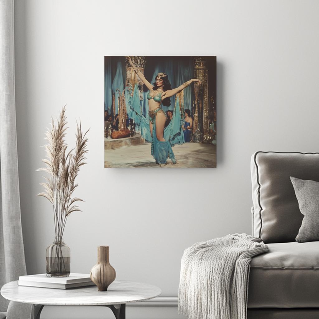 Vintage 1970s Hafla III Belly Dance Canvas Art 16 in x 16 in