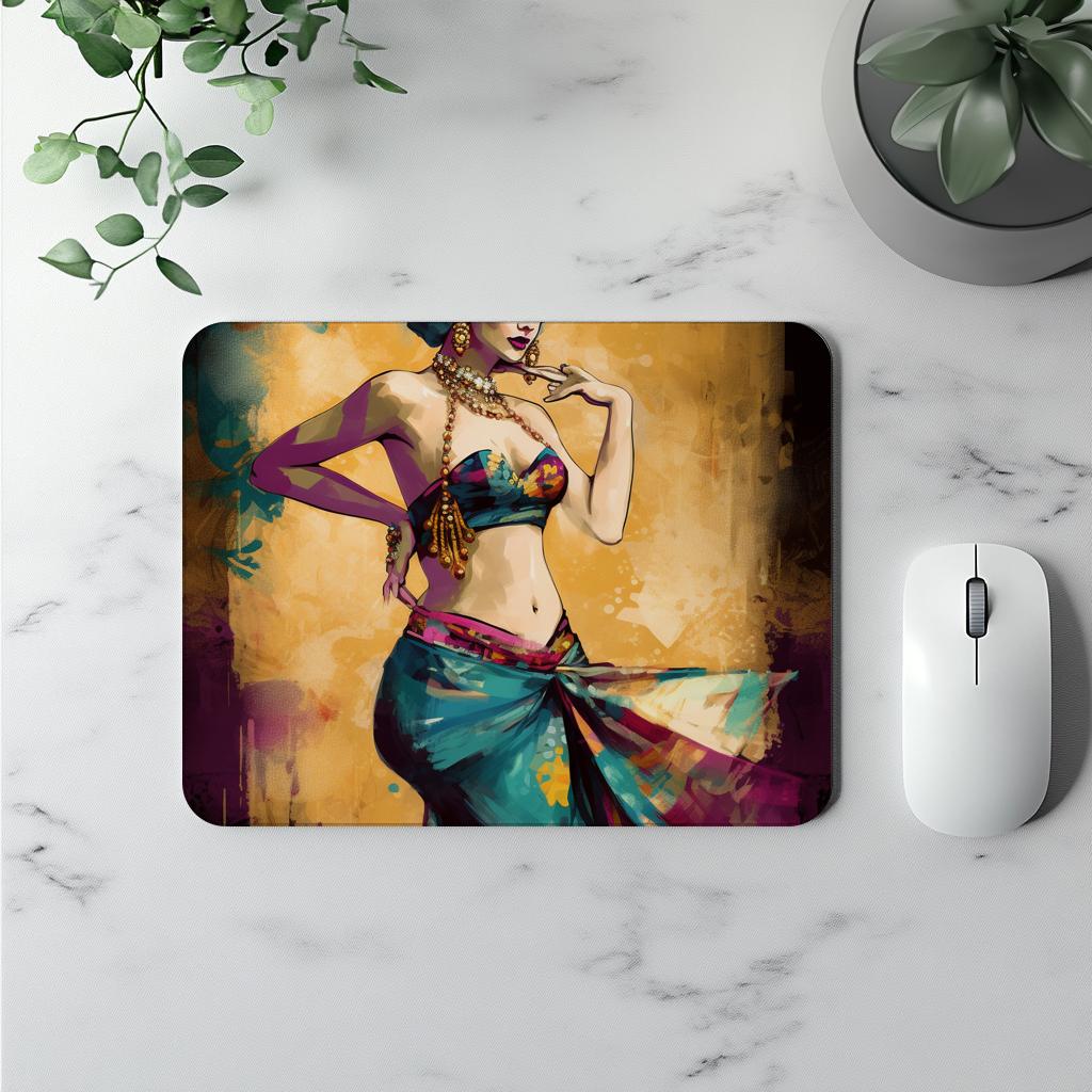 Vintage Brush Strokes II Vintage Red - Belly Dance Office Decor