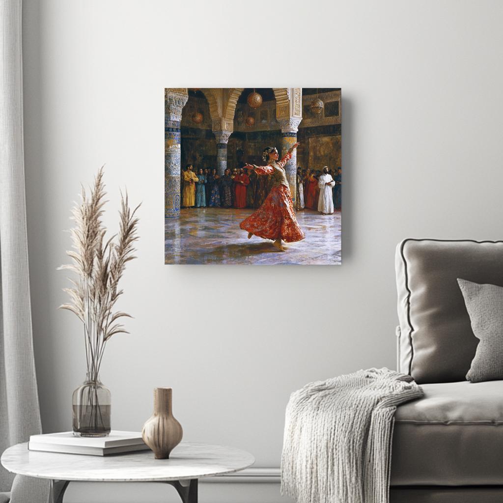 Vintage Sultans Court I Belly Dance Canvas Art 16 in x 16 in