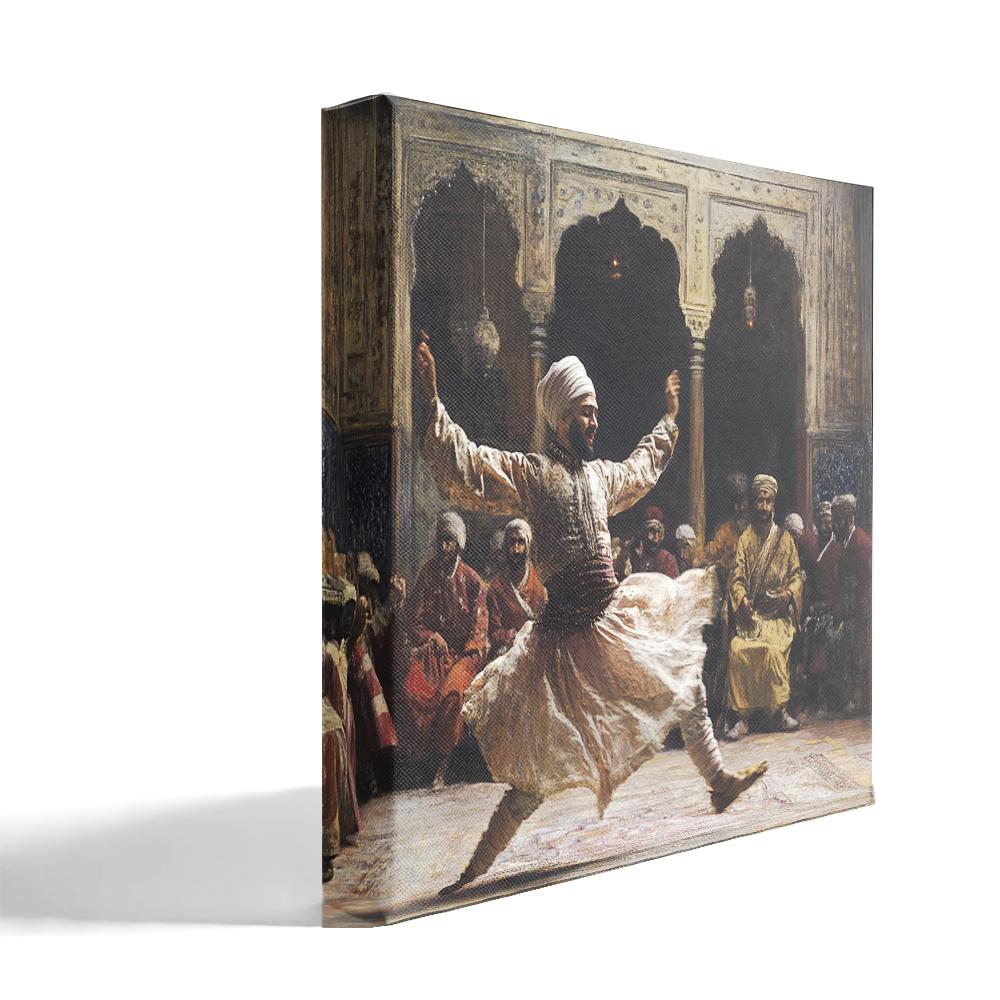 Vintage Sultans Court II Belly Dance Canvas Art 16 in x 16 in