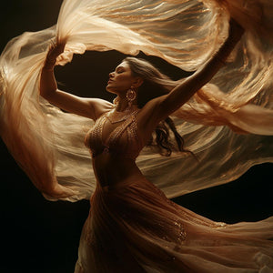 Vortex Veil Gold II Vintage Red - Belly Dance Art Download