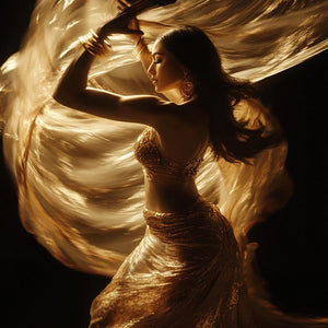 Vortex Veil Gold III Vintage Red - Belly Dance Art Download