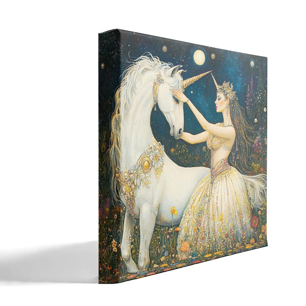 Wonder of Unicorns I Belly Dance Canvas Art 16 in x 16 in