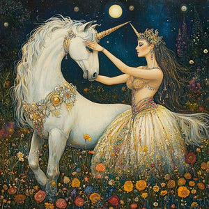 Wonder of Unicorns I Watercolor Purple - Belly Dance Art Download