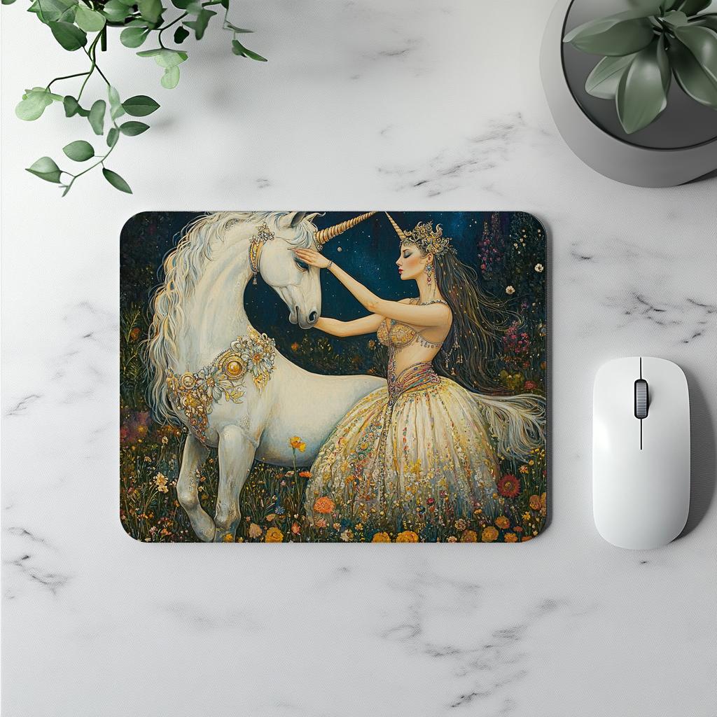 Wonder of Unicorns I Watercolor Purple - Belly Dance Office Decor | Mouse Pads