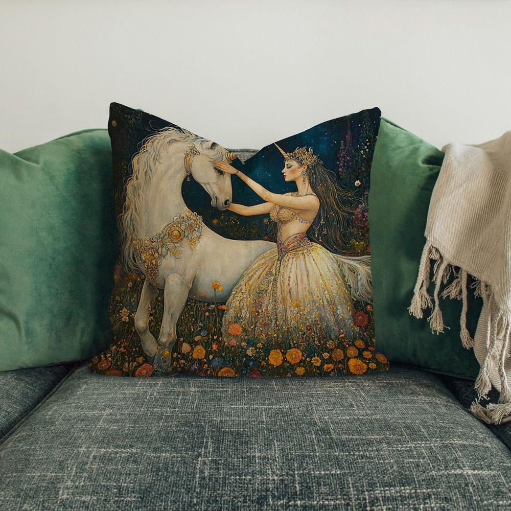 Wonder Of Unicorns I Belly Dance Throw Pillow 18 in x 18 in