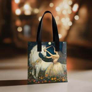 Wonder of Unicorns I Watercolor Purple - Belly Dance Fashion Tote Bag