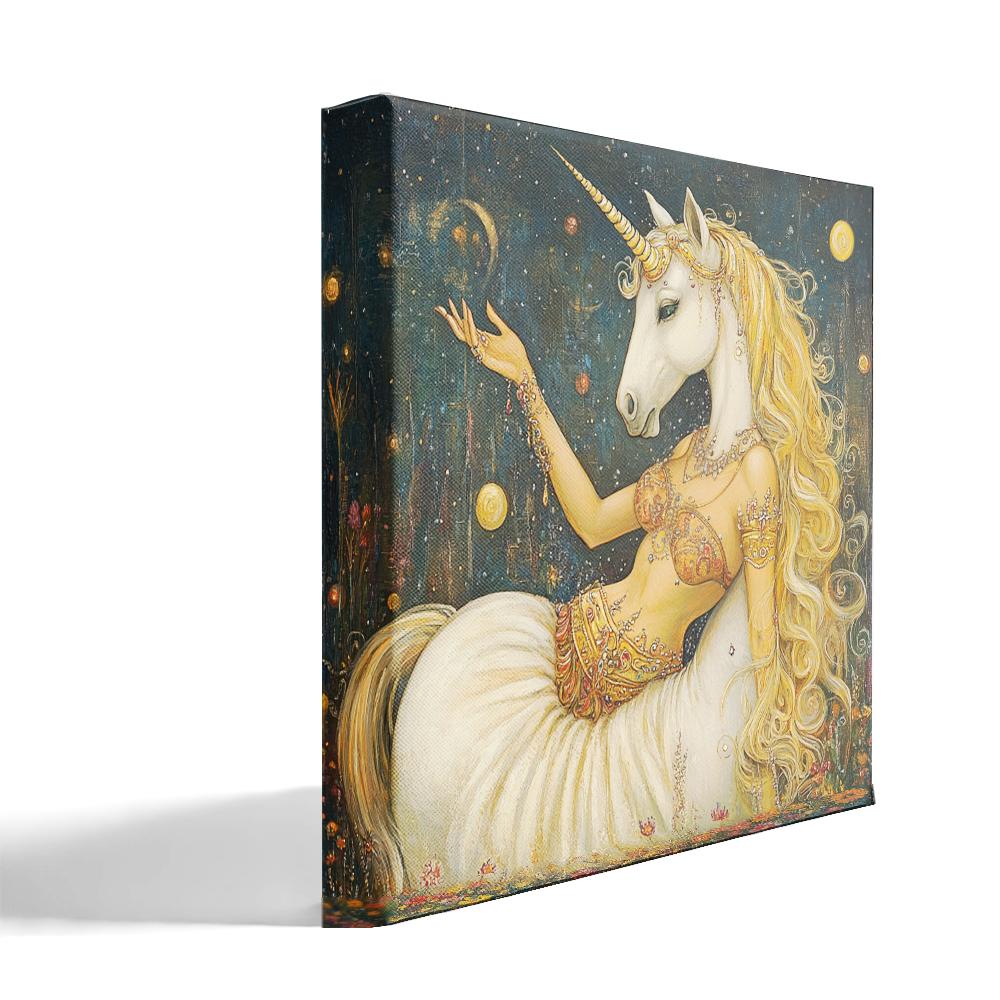 Wonder of Unicorns II Belly Dance Canvas Art 16 in x 16 in