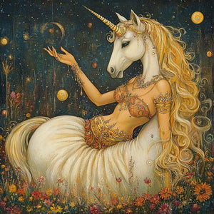 Wonder of Unicorns II Watercolor Purple - Belly Dance Art Download