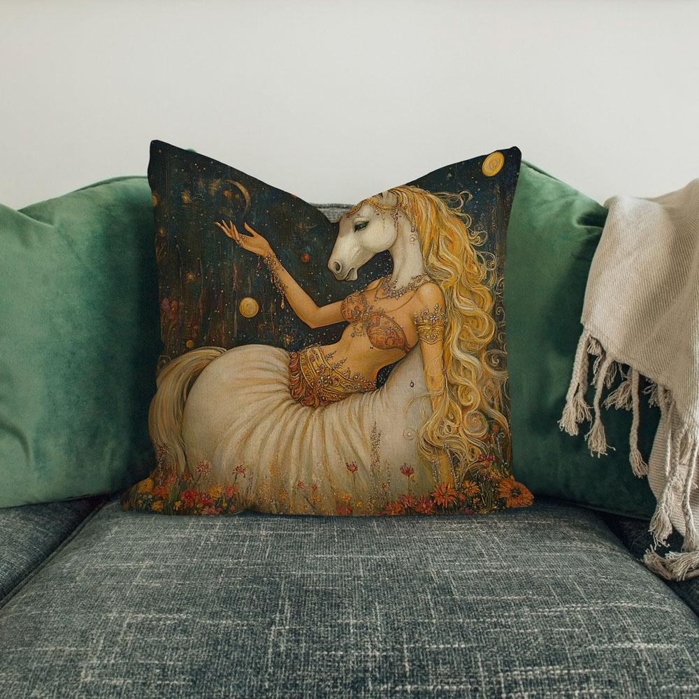 Wonder Of Unicorns Ii Belly Dance Throw Pillow 18 in x 18 in