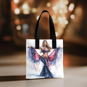 Blue Performance Watercolor IV Watercolor Purple - Belly Dance Fashion Tote Bag