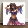 Colored Pencil Jewel I Belly Dance Canvas Art 16 in x 16 in