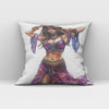 Colored Pencil Jewel I Belly Dance Throw Pillow 18 in x 18 in