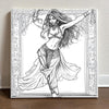 Coloring Page I Belly Dance Canvas Art 16 in x 16 in