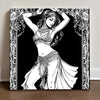 Coloring Page II Belly Dance Canvas Art 16 in x 16 in