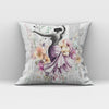 Purple Watercolor Floral I Belly Dance Throw Pillow 18 in x 18 in