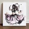 Purple Watercolor I Belly Dance Canvas Art 16 in x 16 in